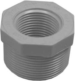 GENOVA 300 Series 34350 Pipe Reducing Bushing, 1-1/2 in MIP x 1 in FIP, White