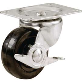 Shepherd Hardware 9510 Swivel Caster, 2-1/2 in Dia Wheel, 1-1/8 in W Wheel, Rubber Wheel, 100 lb