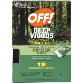OFF! Deep Woods 54996 Insect Repellent Towelette, 12