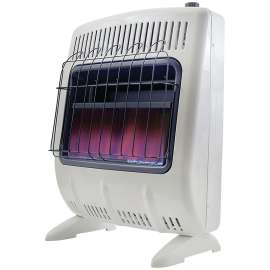Mr. Heater F299730 Vent-Free Blue Flame Gas Heater, 20 lb Fuel Tank, Propane, 30000 Btu, 750 sq-ft Heating Area
