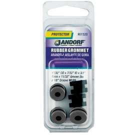 Jandorf 61520 Grommet, Rubber, Black, 3/8 in Thick Panel