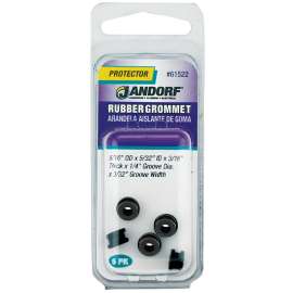 Jandorf 61522 Grommet, Rubber, Black, 3/16 in Thick Panel