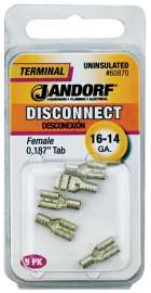 Jandorf 60870 Disconnect Terminal, 16 to 14 AWG Wire, Copper Contact