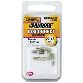 Jandorf 60942 Disconnect Terminal, 22 to 18 AWG Wire, Copper Contact