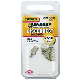 Jandorf 60945 Disconnect Terminal, 22 to 18 AWG Wire, Copper Contact