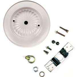 Jandorf 60217 Canopy Kit, Ceiling, Traditional, White, For: Outlet Box and Hang Ceiling Fixture