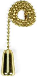 Jandorf 60315 Teardrop Pull Chain, 12 in L Chain, Solid Brass