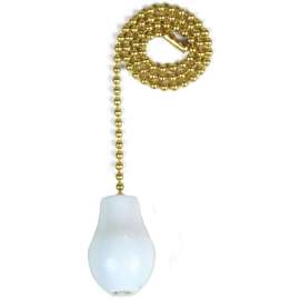 Jandorf 60319 Pull Chain, 12 in L Chain, Brass, White