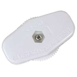 Jandorf 88920 Switch, 3/6 A, 125/250 V, 2-Teeth Terminals Terminal, White
