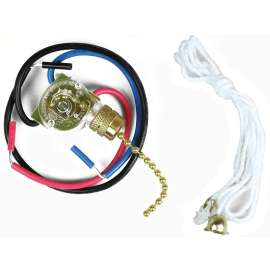 Jandorf 60305 Pull Chain Switch, 250 V, 3 A, Brass