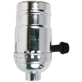 Jandorf 60402 On/Off Turn Knob Lamp Socket, 250 V, 250 W, Nickel Housing Material