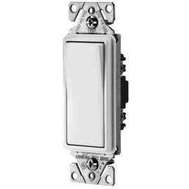 EATON 7501W-10-L Decorator Switch, 15 A, 120/277 V, Thermoplastic Housing Material, White