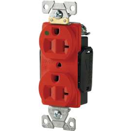 Eaton Wiring Devices AH8300RD Duplex Receptacle, 2 -Pole, 20 A, 125 V, Back, Side Wiring, NEMA: 5-20R, Red
