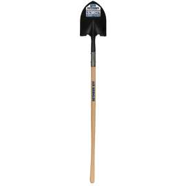 SEYMOUR S500 Industrial 49330 Shovel, 9-1/2 in W Blade, 14 ga Gauge, Steel Blade, Hardwood Handle, Long Handle