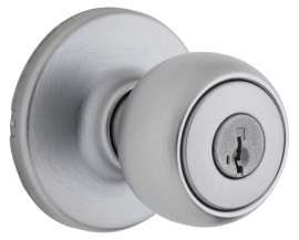 Weiser Fairfax Series GAC531 F26D SMT M Entry Door Knob, 1-15/16 in Dia Knob, Satin Chrome