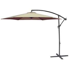 Seasonal Trends UMSC10BKOBD-04 Solar Offset Taupe Umbrella, 98.42 in OAH, 10 ft W Canopy, 10 ft L Canopy