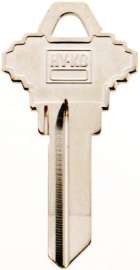 Hy-Ko 11010SC1 Entrance Door Padlock Key Blank, Brass, Nickel Plated