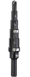 Milwaukee 48-89-9202 Step Drill Bit, 3/16 to 1/2 in Dia, 3-5/64 in OAL, 2-Flute, 1/4 in Dia Shank, Flat Shank