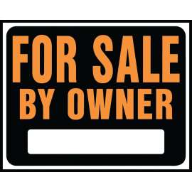 HY-KO Hy-Glo SP-101 Jumbo Identification Sign, For Sale By Owner, Fluorescent Orange Legend