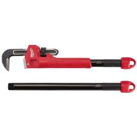 Milwaukee 48-22-7314 Adaptable Pipe Wrench, 2-1/2 in Jaw, 21.8 in L, Serrated Jaw, Steel, Ergonomic Handle