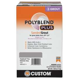 CUSTOM Polyblend Plus PBPG1657-4 Sanded Grout, Solid Powder, Characteristic, Delorean Gray, 7 lb Box