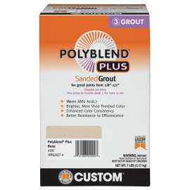 CUSTOM Polyblend Plus PBPG3827-4 Sanded Grout, Solid Powder, Characteristic, Bone, 7 lb Box