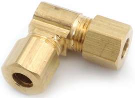 Anderson Metals 750065-06 Tube Union Elbow, 3/8 in, 90 deg Angle, Brass, 200 psi Pressure