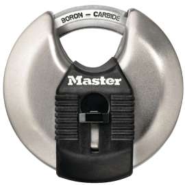 Master Lock Magnum Series M40XKAD Padlock, Keyed Alike Key, Shrouded Shackle, 3/8 in Dia Shackle, Stainless Steel Body
