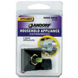 Jandorf 61004 Rotary Switch, 3 A, 125 V, TPST, Black