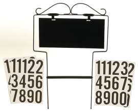 HY-KO 500-GF House Number Kit, Character: 0 to 9, Black Character, White Background, Wrought Iron