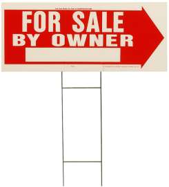 HY-KO RS-802 Lawn Sign, For Sale By Owner, White Legend
