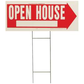 HY-KO RS-803 Lawn Sign, OPEN HOUSE, White Legend