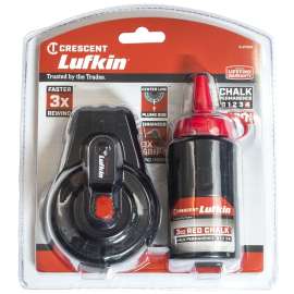Crescent Lufkin CLP100R Chalk Reel, 100 ft L Line, Gear Rewind, 3:1 Gear Ratio