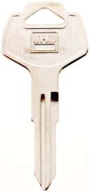 Hy-Ko 11010DA25 Key Blank, 2.514 in L x 1.143 in W, Brass, Nickel Plated