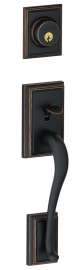 Schlage Addison Series F58ADD716 Handleset, Keyed Different Key, Aged Bronze, 2-3/8 x 2-3/4 in Backset, C Keyway