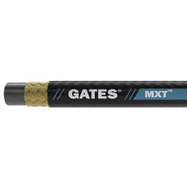GATES MXT MEGASYS 85053 Wire Braid Hose, 1.38 in OD, 1 in ID, 50 ft L, 2400 psi Pressure, Synthetic Rubber, Black