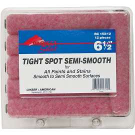 Linzer RC153-12 Paint Roller Cover, 3/8 in Thick Nap, 6-1/2 in L, Polyester Cover, Pink