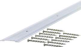 M-D 78097 Seam Binder, 72 in L, 1-9/32 in W, Fluted Surface, Aluminum, Mill/Silver