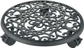 Landscapers Select W52890-3L Planter Dolly, 10.5 OAL, 10.5 in OAW, 2-7/8 in OAH, 1 -Shelf, Iron Shelf, Black Shelf