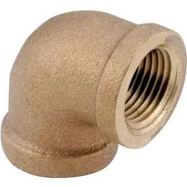 Anderson Metals 738100-06 Pipe Elbow, 3/8 in, FIP, 90 deg Angle, Brass, Rough, 200 psi Pressure