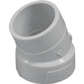 CANPLAS 192563 Street Pipe Elbow, 3 in, Spigot x Hub, 22.5 deg Angle, PVC, White