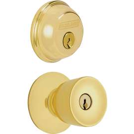 Schlage FB50NVBEL505 Knob Lockset, 2 Grade, Keyed Alike Key, Steel, Brass, 2-3/8 x 2-3/4 in Backset, K4 Keyway