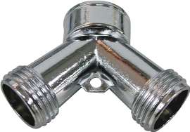 Landscapers Select PMB-064 Y-Connector, 3/4 in - 11.5 in, Metal, Chrome, Brass, For: Garden Hose