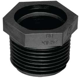 GREEN LEAF RB200-1P Reducing Pipe Bushing, 2 x 1 in, MPT x FPT, Black
