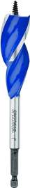 IRWIN SPEEDBOR 3041007 Auger Boring Bit, 1 in Dia, 6 in OAL, Tapered Flute, 3-Flute, 1/4 in Dia Shank, Hex Shank