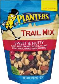 PLANTERS 451995 Trail Mix, Nutty, Sweet Flavor, 6 oz Bag