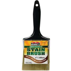 BENNETT 4IN STAIN Paint Brush, 4 in W, Polyester Bristle
