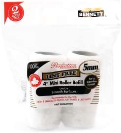 BENNETT 2X4IN LF LO-PK LI Mini Roller Refill, 5 mm Thick Nap, 100 mm L, Fabric Cover