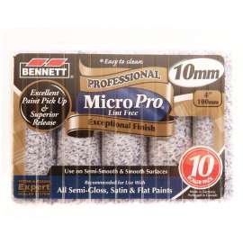 BENNETT 10X4 MP10 Roller Refill, 10 mm Thick Nap, 100 mm L, Microfiber Cover