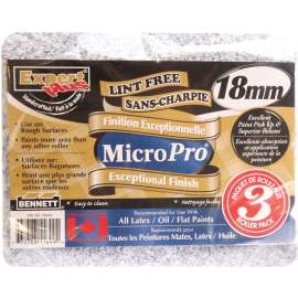 BENNETT 3PK MP18MM Pile Roller, 18 mm Thick Nap, 240 mm L, Microfiber Cover